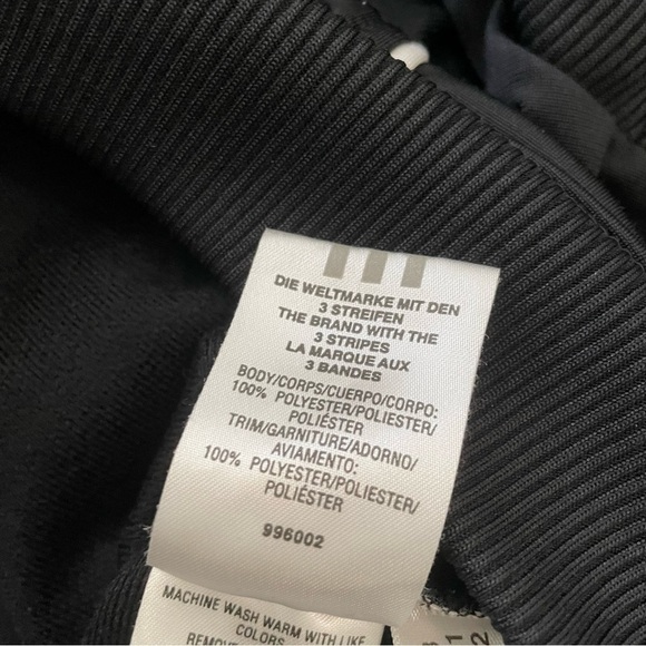 Adidas Women’s Track Jacket Medium Black 3 Stripe Full Zip Athletic Warm Up Socc - Picture 8 of 9